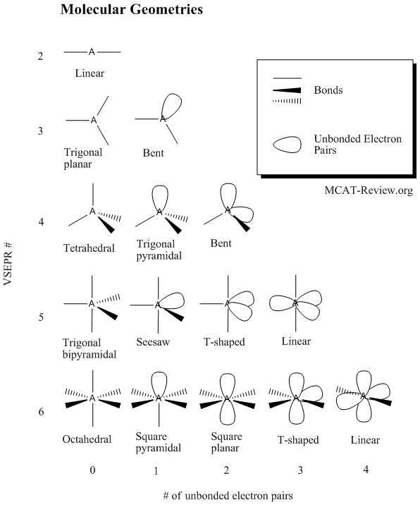 VSEPR molecular geometries