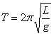 T=2*pi*SQRT(L/g)